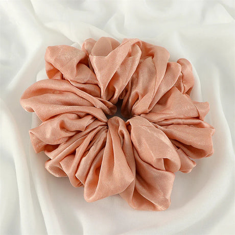 Big Size Shiny Chiffon Scrunchies for Muslim Women Custom Elastic Volumizing Oversized Neat Stitching Malaysian Bunch Hair Tie