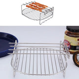 Air Fryer Steaming Rack Stainless Steel Skewers Rack Steamer Cooker BBQ Roasting Grill Cooking Tool Cookware Kitchen Accessories