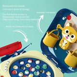 Montessori Magnetic Fishing Toys Rotary fishing Tray Electric Bag Marine Life Children Early Educational Game for Baby gift