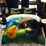 3D Cartoon Bedding Set Disney Lilo & Stitch Queen King Quilt Comforter Duvet Cover Set Children Kids Boys Bedroom Home Textile