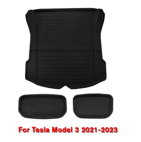 Fits Tesla Model 3 Model Y Floor Mat Luggage Mat Left Hand Drive 2017-2023 Left Right Rudder 4 Seasons Waterproof 3D Floor Liner