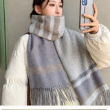 2023 Plaid Wrap Scarve New Vintage Versatile Foulard Bufanda Shawl Pashmina Mujer Preppy Style Women Scarf