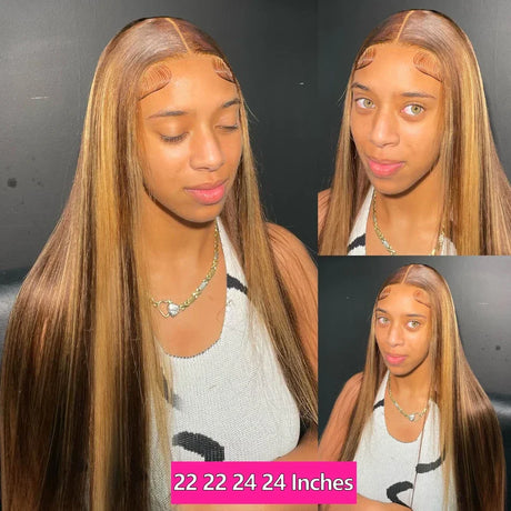 26 inch Highlight Bundles Brazilian Straight Human Hair Bundles 4/27 Honey Blonde Colored Brazilian Hair Weave Bundles 1/3/4 PCS