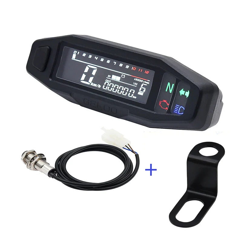 Newest Motorcycle Speedometer Oil Gauge Tachometer Universal Digital Meters Instrument Cluster Turn Signal Light Indicator