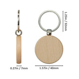 100 Pieces Round Wood Keychain Blanks Diy Wooden Keychain Blanks Unfinished Wooden Key Ring Key