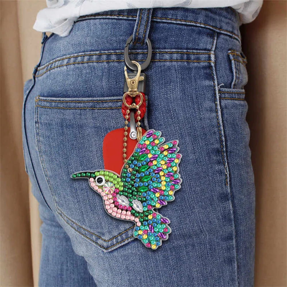 Disney animal key DIY Diamond Painting Keychain Embroidery Keychain DIY Cartoon Frozen Point Drill Pendant Gift