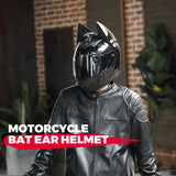 Motorcycle Helmet Full Face Bat Ears For Man Detachable Horns Summer Breathable Motorcross Racing MotorBike Safety Moto Helmets