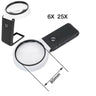 6X 25X Foldable Magnifying Glass with 8 Led Lights for Reading,Jewelry Appraisal, Welding and Helping Hand Soldering Magnifier