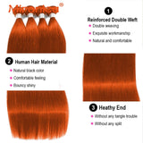 Ginger Orange #350 Peruvian Straight Human Hair Bundles with 4x4 13x4Closure  Human Hair Weaving Wefts Remy Human Hair Extension