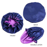 New Women Reversible Satin Bonnet Hair Caps Double Layer Adjust Sleeping Cap Extra Large Round Nightcap Head Wrap Shower Caps