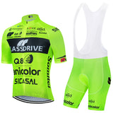 Fluor Yellow Cycling Jersey GLASSDRIVE Team Bike Maillot Jersey Shorts Suit Men 20D Road Ropa Bicycl Tshirt Pants Clothing