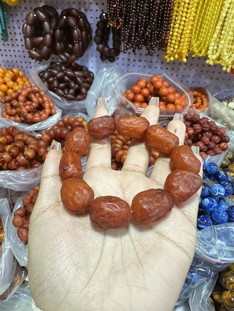 Natural Raw Amber Bracelet Men Women Healing Gemstone Fine Jewelry Genuine Baltic Ambers Tumbled Stone Bracelets Bangles