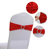 20 Pieces Polyester Spandex Chair Sashes Bands Stretch Chair Ties Bows with Buckle Slider for Wedding Banquet Party Decoration