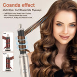 Negative Ion Hair Dryer 6-in-1 Portable Hair Straightener Brush Electric Comb Hair  Curling Tool In Stock