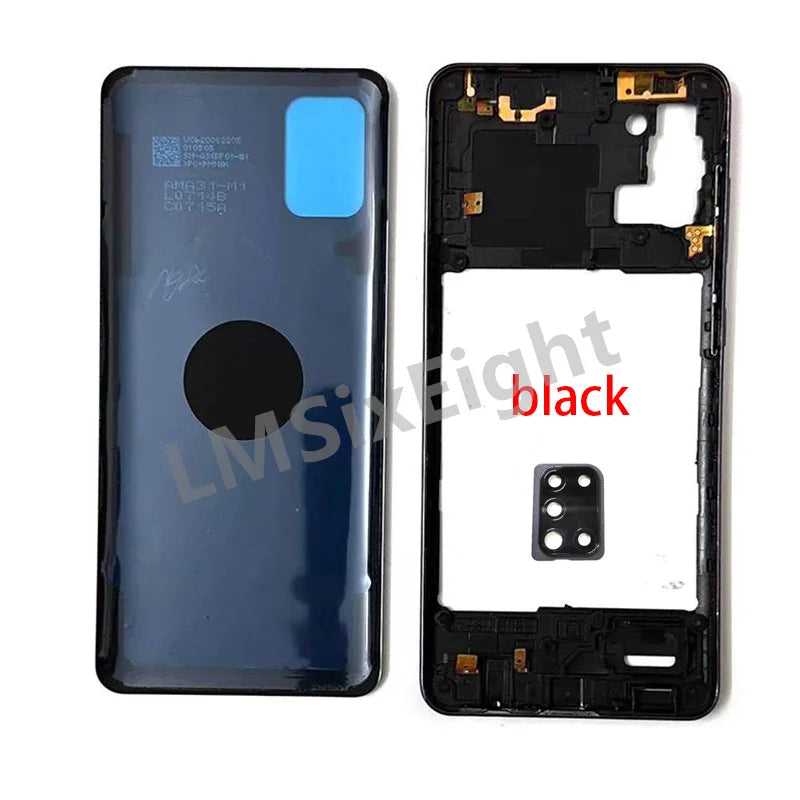 Full Phone Housing A31 Case For Samsung Galaxy A31 A315 Middle Frame Battery Back Cover Rear Door + Adhesive + Camera Lens +Logo