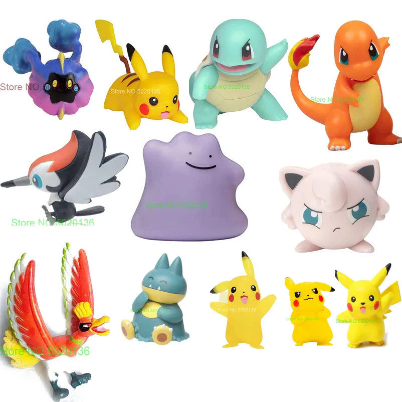 12 , 24 Pcs Pokemon Battle Monster Anime Figurines Action Figures Set Kids Birthday Party Favors, Stuffers Toys for Boys Girls