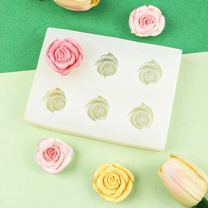 DIY Rose Silicone Mold 3D Flower Shape Cake Decoration Baking Molds Handmade Candle Soap Epoxy Resin Mould Gifts Making Tools