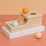 Kid Educational Toy Children Montessori Object Permanence Box Hammer Box Macaron Wooden Toys Coin Ball Textile Drum Drawer Box