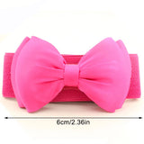 New Fashion Women Bowknot Cummerbunds Elastic Bow Wide Stretch Bukle Waistband Belt Girl Dress Accessories Waist Belts