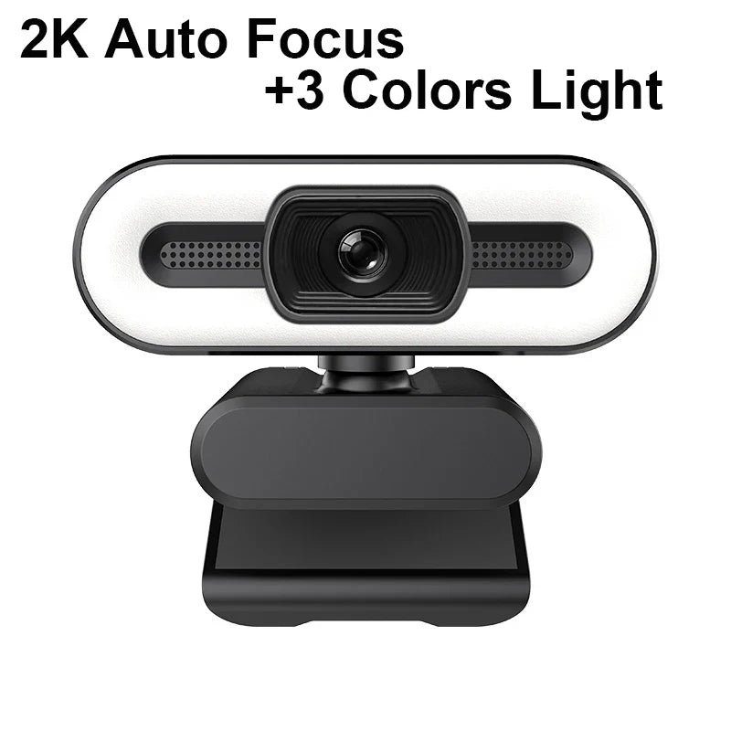 Portable Full HD 1080P 2K 4K Webcam PC Latops Auto Focus Fill Light Web Camera With Microphone for Network Live Conference