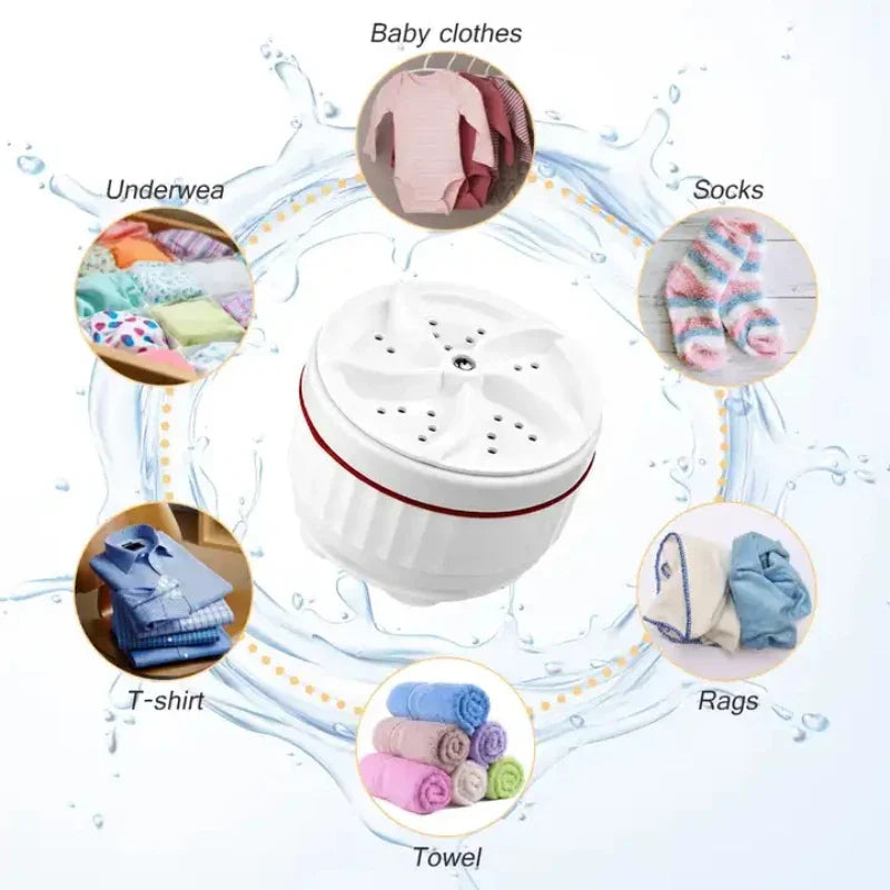 Hot sale Personal USB Ultrasonic Turbine Washer Portable Mini Washing Machine for Travel and Children's Laundry