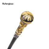 Golden Black Luxury Round Handle Walking Stick with Hidden Plate Self Defense Fashion Cane Plate Cosplay Crosier Stick 93cm