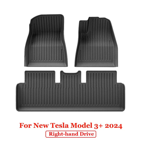 For 2024 New Tesla Model 3 Highland Floor Mats TPE All Weather Front Rear Cargo Liner Mat, Waterproof Anti-Slip Mats Accessories