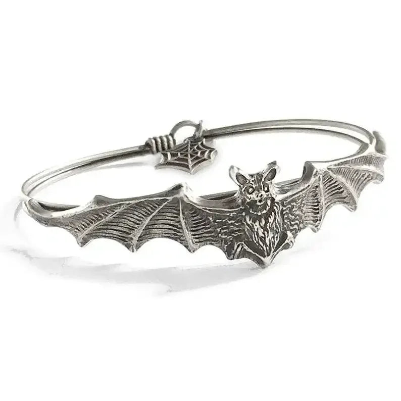 Gothic Halloween Bat Bracelet Male Retro Creative Personalized Spider Web Pendant Bracelet Party Jewelry Accessories Gifts