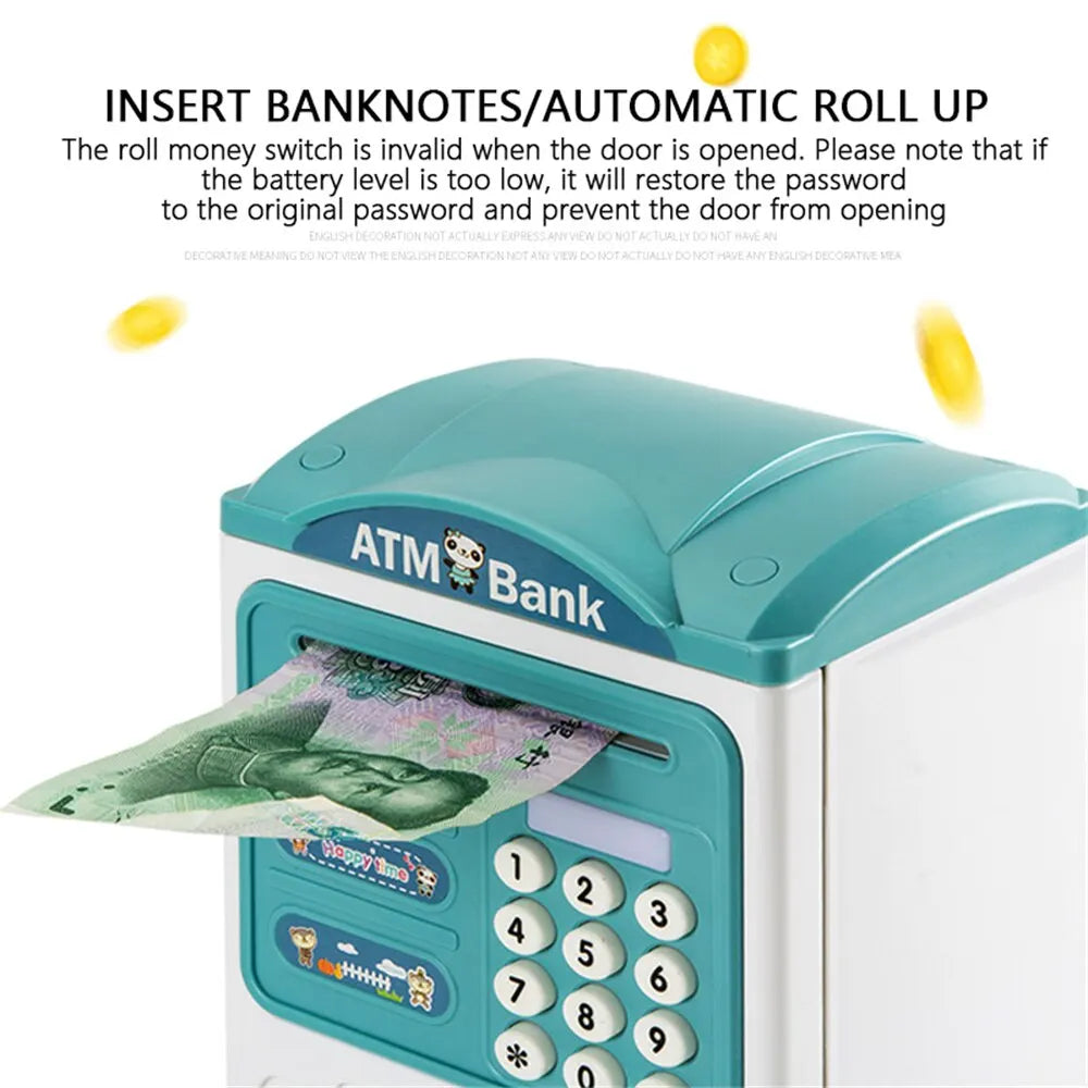 Electronic Bank Safe Box Money Boxes For Children Digital Coins Cash Saving Safe Deposit Large ATM Machine Toys Kids Gift