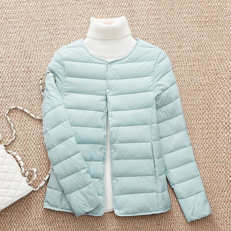 2023 New  Women Cotton Jacket Autumn Winter Ultra Light Parkas Down Cotton Jacket Casual Short Warm Portable Female Padded Coat