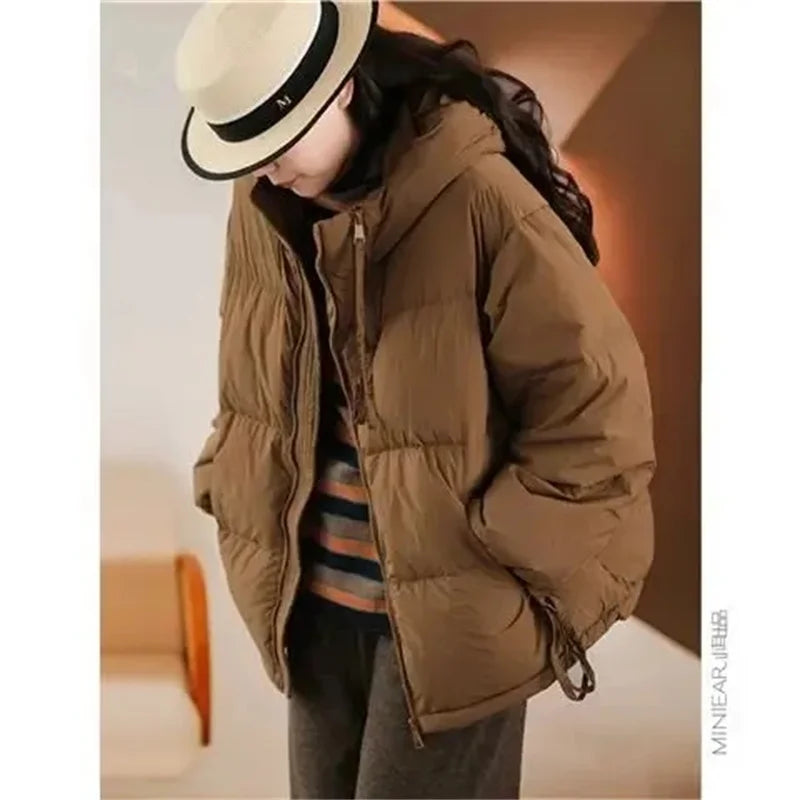 Women's Autumn Winter Down Cotton Parkas 2023 Hooded Thick Korean Fashion Short Cotton Jacke Female Simplicity Outerwe