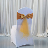 Spandex Lycra Chair Band Back Satin Bow Swag Chair Sash For Wedding Chair Cover Event Party Decoration