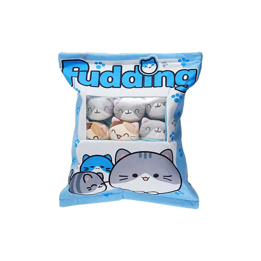 Cute Cat Snack Pillow Pudding Decorative, Stuffed Dolls With Cat Pudding Kawaii Toy Plush Plush Pillow Animal Gifts