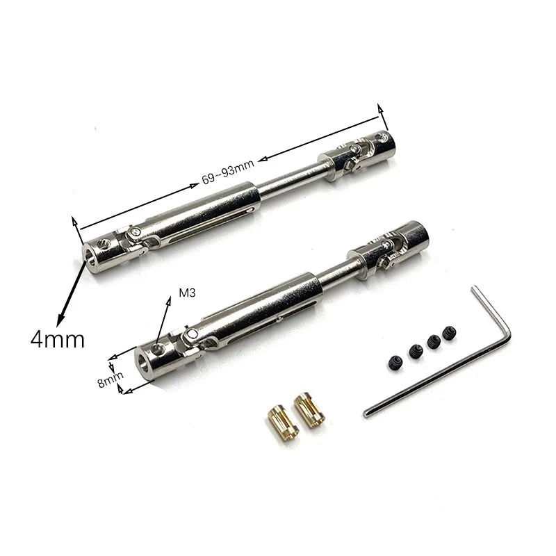 MN78 MN82 Metal Front And Rear Axle With 3mm To 4mm Shaft Sleeve 1/12 RC Car Upgrade Parts Accessories