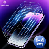 SmartDevil 2/4 Pcs Screen Protector for iPhone 15 Pro Max 15 Plus 14 13 12 11 Mini Tempered Glass HD Front Film 9H for iPhone 15