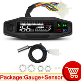 Newest Universal 12000 RPM Motorcycle Speedometer Oil Gauge Tachometer Digital Meters Instrument Cluster Turn Signal Light