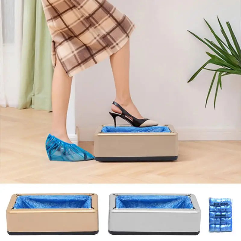 Automatic Disposable Shoe Cover Waterproof Overshoes Dispenser Portable Hand-Free Machine for Home Office Hospital Factory