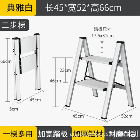 Multi functional folding ladder aluminum alloy high stool kitchen load bearing 300kg step chair widened 3 steps