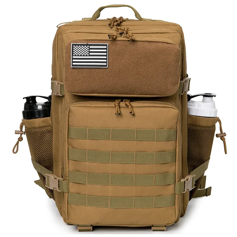 QT&QY 50L Military Tactical Backpack Army Bag Hunting MOLLE Backpack GYM For Men EDC Outdoor Hiking Rucksack Witch Bottle Holder