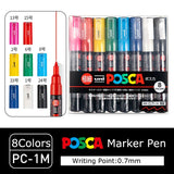 Japan Posca Marker Pen Set Non-Toxic Utilies Escolares Used On Multiple Materials Paper Cloth Glass Canvas Ceramic Plastic Safe