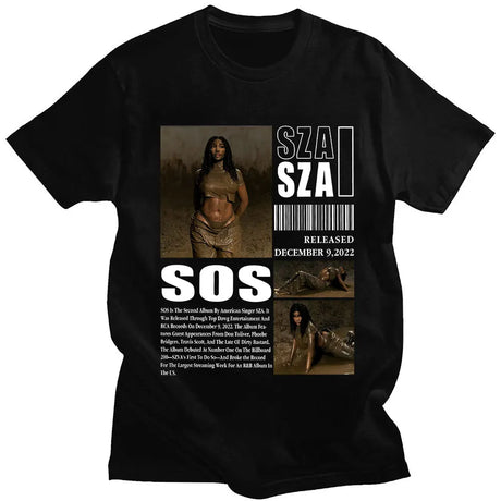 Rapper SZA CTRL X SOS Album Graphic Print T Shirt Vintage Punk Hip Hop Harajuku T Shirt Fashion Casual Plus Size T Shirt Women