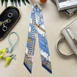 100% Silk Heavy silk Scarf Small fragrance style Long thin narrow tie bag Ribbon decorative streamers neck tie headband gift