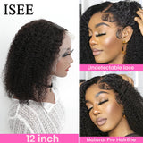 ISEE HAIR Mongolian Kinky Curly Bob Wig Lace Front Human Hair Wigs 13X4 Short Jerry Curly 4x4 Lace Closure Human Hair Wigs