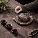 Gilded Iron Glaze Lotus Fragrance Pot Pu'er Tea Maker Mug Teapot Clay Coffeeware Teaware Puer Tea Cup Set Yixing Clay Kettle Bar