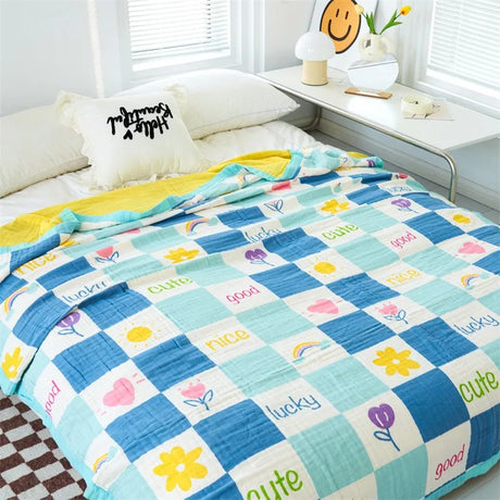 5 Size Baby Muslin Cotton Blanket 6 Layer Gauze Cotton Kids Adult Bedding Sleeping Blanket Bed Sheet Bedspread Children Blanket