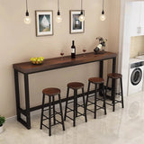 Wrought Iron Solid Wood Home Bar Table Long Against The Wall High Table Tea Shop Coffee Bar Table Bar Furniture