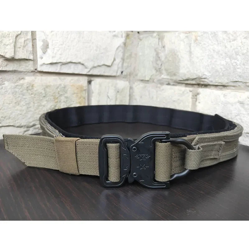 Army Tactical Belt Military Airsoft Training Molle Battle Belt Outdoor Hunting Shooting Combat Quick Release Fighter Belt Gear