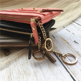 Custom Initials Genuine Leather Short Coin Purse Zipper Leisurely Fashion Card Holder Versatile Key Chain Small Clutch Wallet