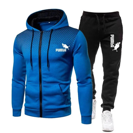 Autumn Winter Discovery Men Suit New Brand Sports Printed Hoodie Sets Male Luxury Fleece Zip Casual Designer Sportswear Suits