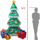 2.1M/7FT Christmas Inflatable Xmas Tree With LED Lights Outdoor Ornament Christmas Gift Party New Year Indoor Decoration Toys